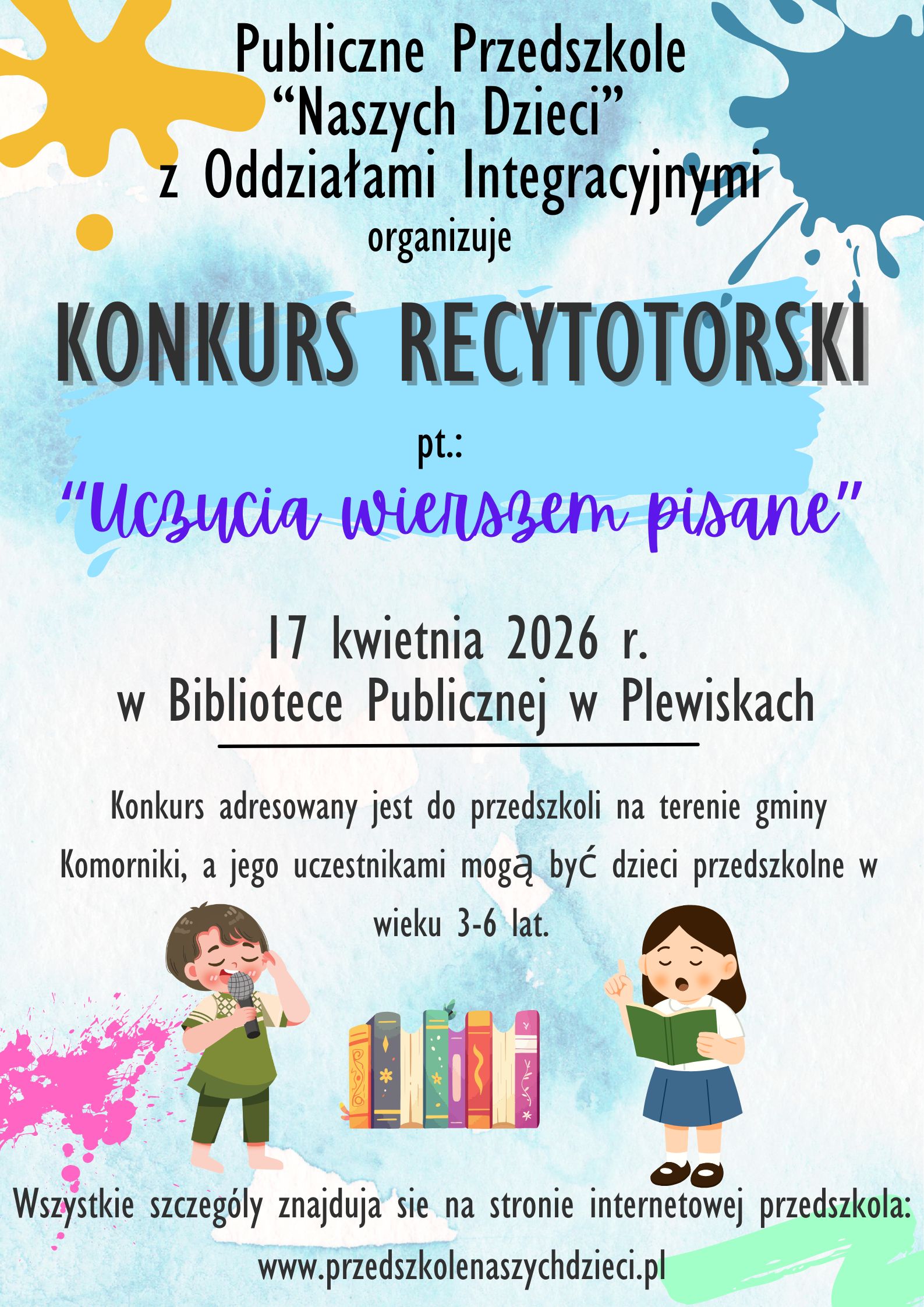 Konkurs recytatorski dla przedszkoli