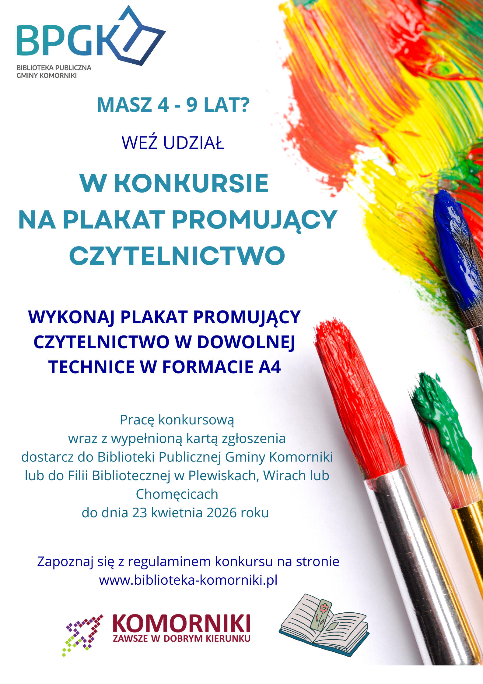 Konkurs promujący czytelnictwo w Bibliotece Publicznej Gminy Komorniki